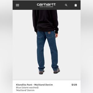 Carhartt WIP Klondike Pant - blue stone washed Maitland Denim (size 33x32)